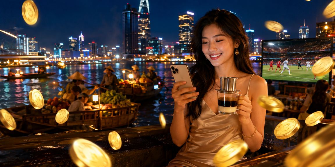 Người hâm mộ TP. Hồ Chí Minh theo dõi trận bóng đá và đặt cược trực tuyến bên ly cà phê