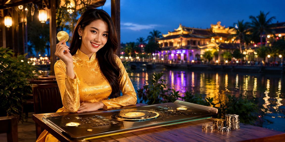 Người chơi tại Huế xem tỷ lệ cược thể thao trong trang phục áo dài